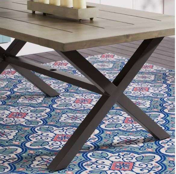 Hampton Bay Rock Cliff rectangular dining patio table, 67 x 40 in