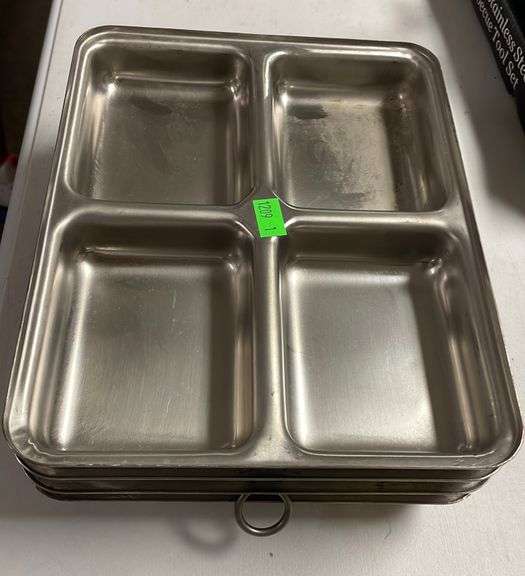4 metal snack trays Metzger Property Services LLC