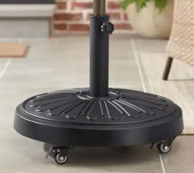 StyleWell 50 lbs. Concrete and Resin Patio Umbrella Base in Black