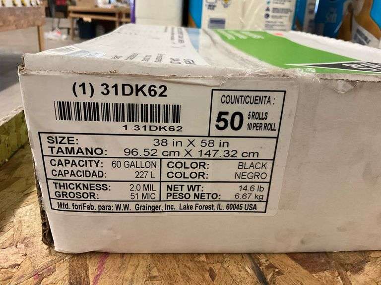 Tough Guy 60 gallon 2 MIL black Can Liners 50 ct. Metzger Property