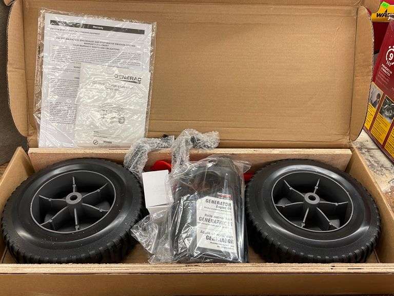 2 Generac Generator Wheels, Oil, and Parts - Metzger Property Services LLC
