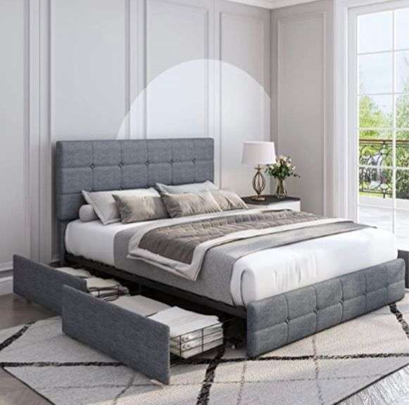 Full size Upholstered bed with storage Metzger Property Services LLC