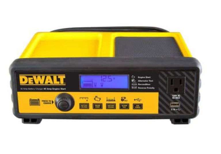DEWALT 30 Amp Automotive Portable Car Battery Charger with 80 Amp Engine Start and Alternator