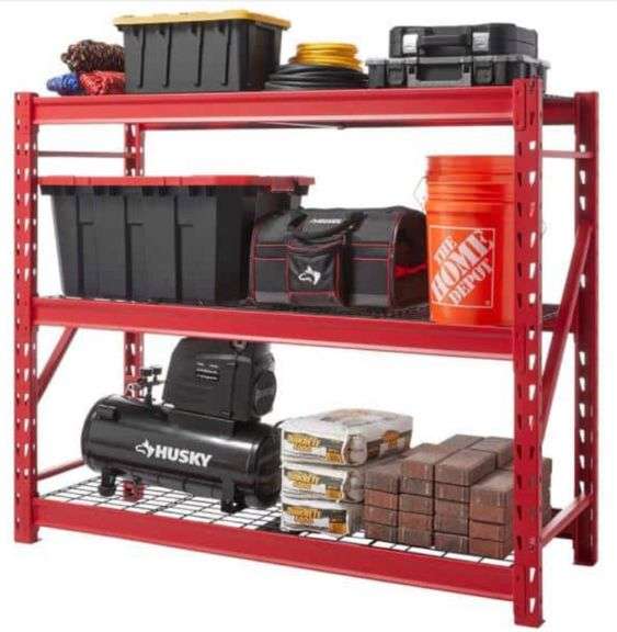 Husky 3Tier Heavy Duty Industrial Welded Steel Garage Storage Shelving
