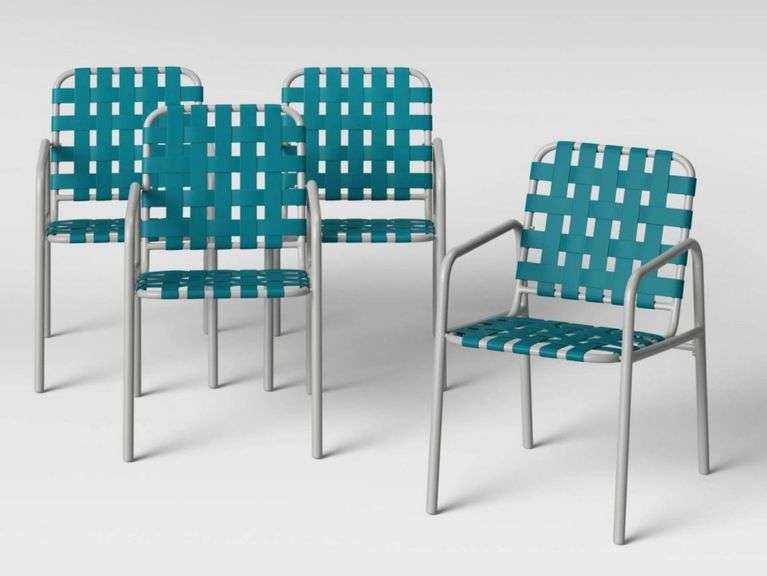 Project 62 4pc. Strapping patio dining chairs Metzger Property