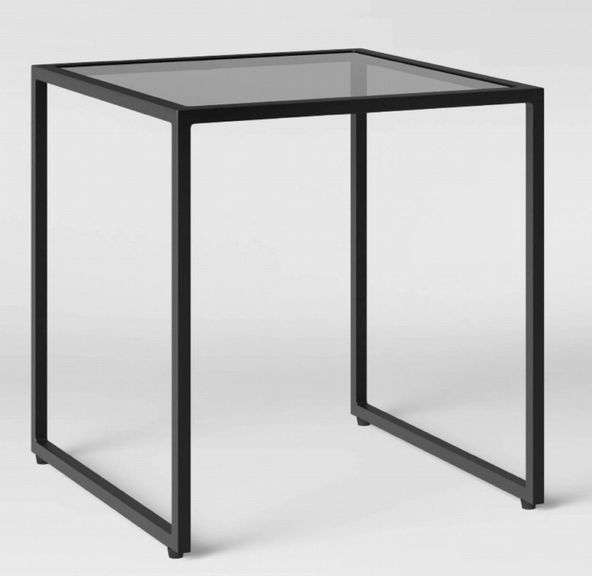 Black glass patio accent table 16”x16” Metzger Property Services LLC