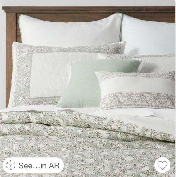 King 8pc Richland Floral 8pc Comforter Set Green Threshold Metzger