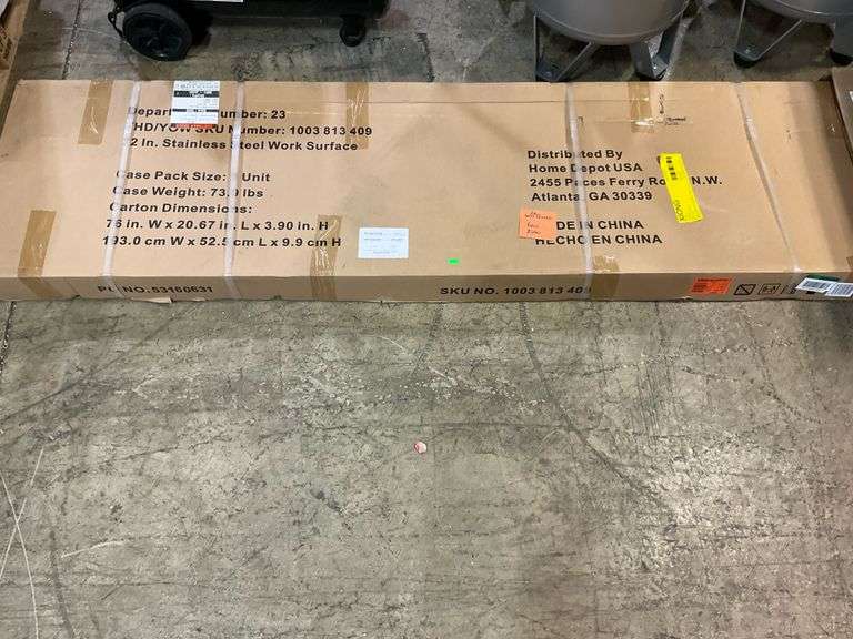 Husky 72 in. Stainless Steel Work Surface for Regular Duty Welded Steel