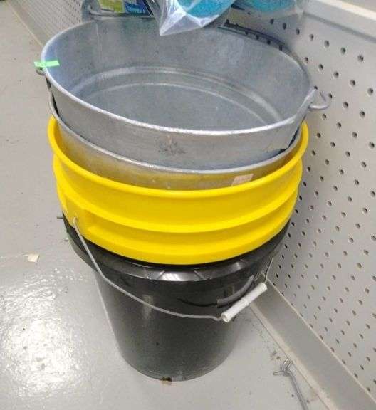Galvanized and plastic buckets Metzger Property Services LLC