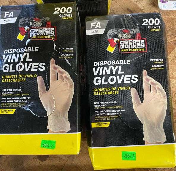 2 Grease Monkey Disposable Vinyl Gloves sizefits all Metzger