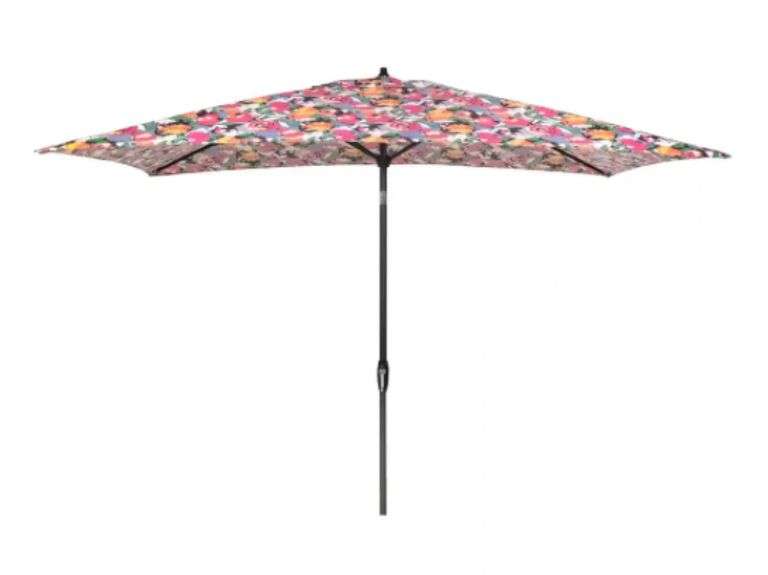 Hampton Bay 10 ft. x 6 ft. Aluminum Market Patio Umbrella in Vistamesa