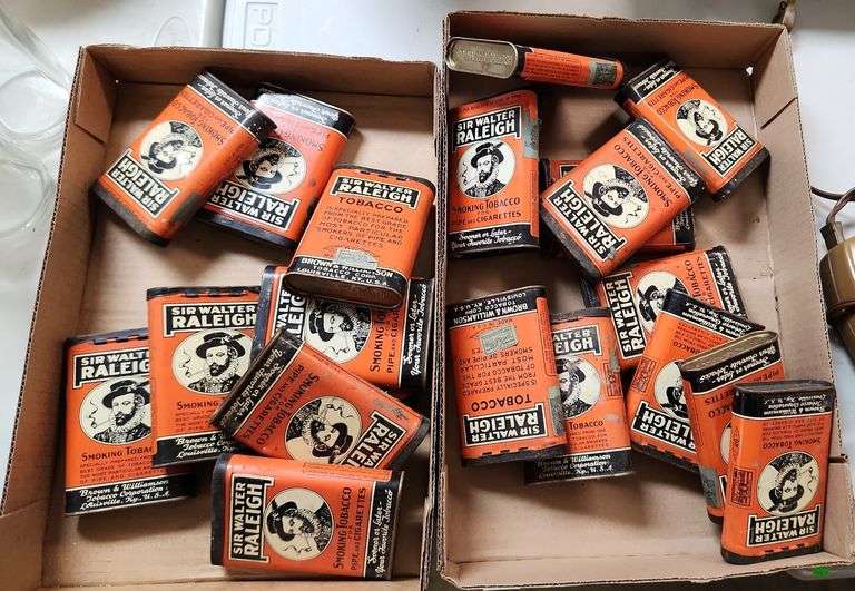 Tobacco tins 19pc. Metzger Property Services LLC