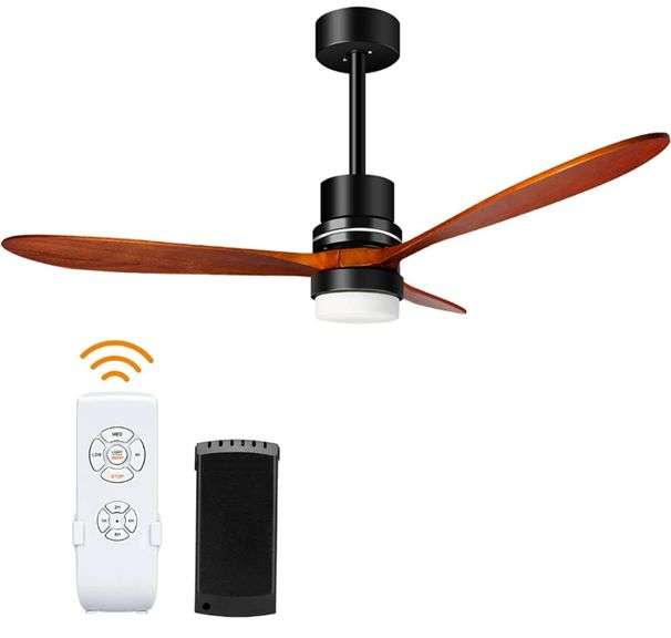 Ledmo 52 inch Wood Ceiling Fan with Remote Control 3 Color Temperature