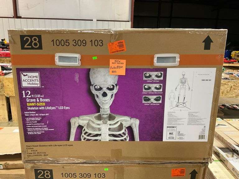 Home Accents Holiday 12 ft GiantSized Skeleton with LifeEyes(TM) LCD