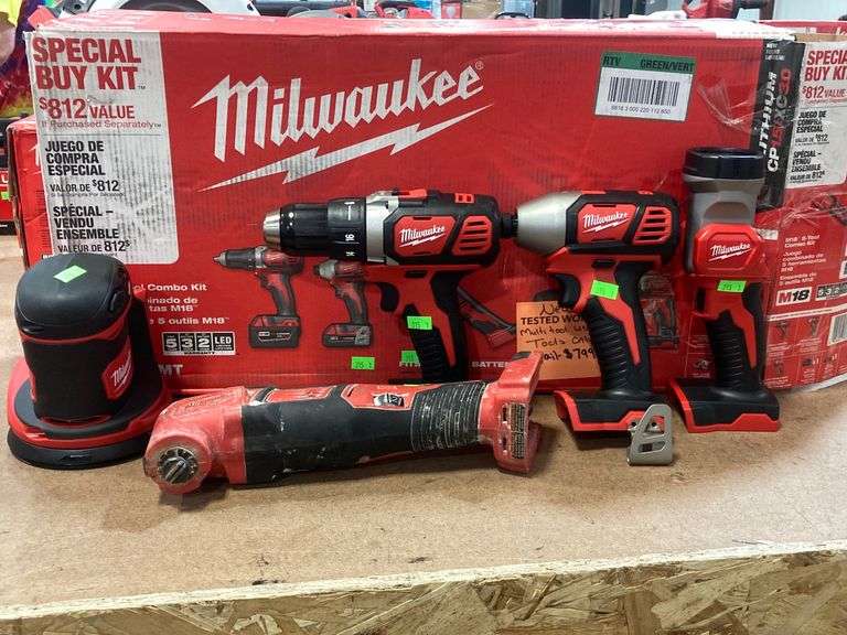 Milwaukee M18 5Tool Combo Kit Multi Tool Used,Tools Only Metzger