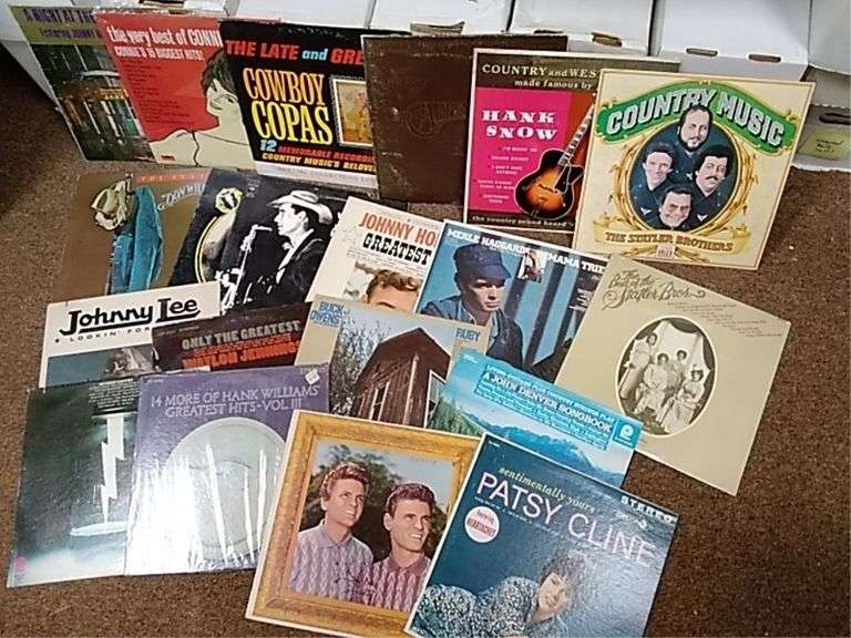 Assorted albums, country music, 20 albums, including The Statler Brothers, John denver, Patsy