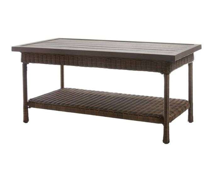 Hampton Bay Beacon Park Wicker Outdoor Coffee Table Metzger Property