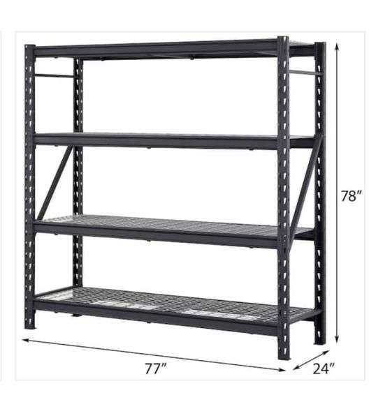 Husky 4Tier Heavy Duty Industrial Welded Steel Garage Storage Shelving