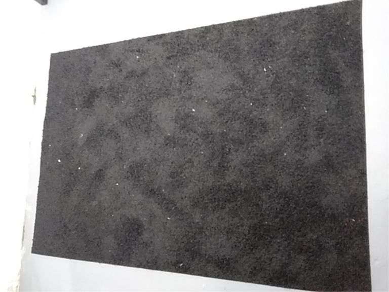 Black throw rug, approximately 5'x7' Metzger Property Services LLC