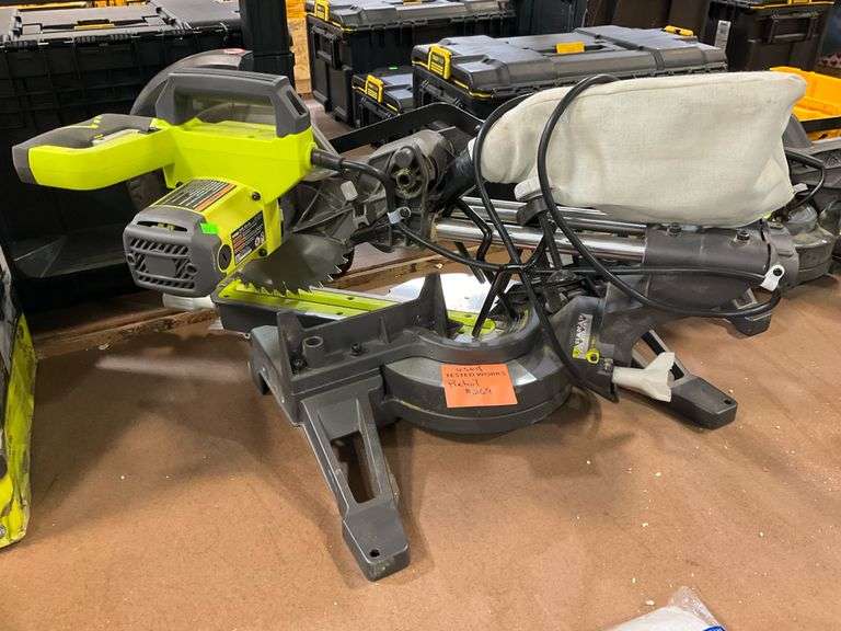 RYOBI 15 Amp 10 in. Corded Sliding Compound Miter Saw, used Metzger