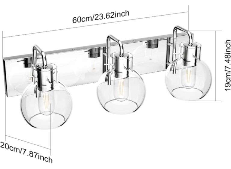 Tipace Modern Bathroom Vanity Lighting Fixtures 3Lights Industrial