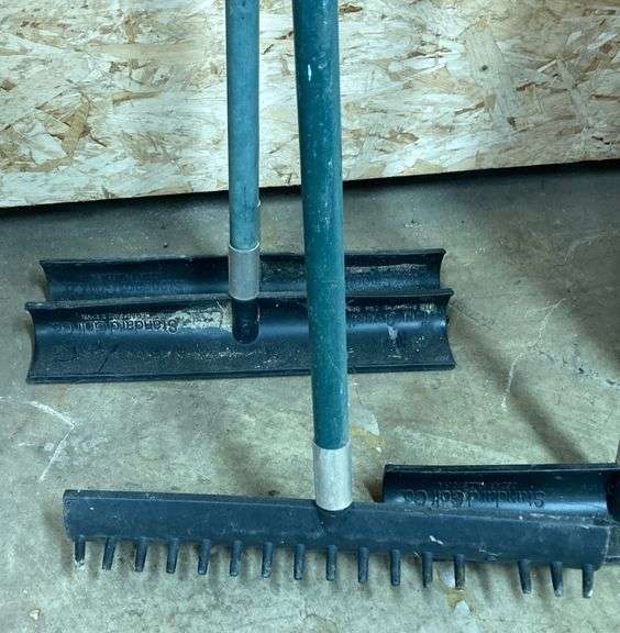Four smooth bunker rakes, various sizes Metzger Property Services LLC