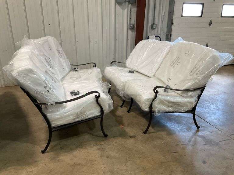 Hampton Bay Edington Sectional Loveseats, BARE CUSHIONS, 2 right arm, 2