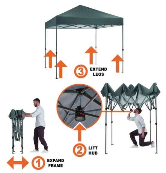 Everbilt 8 ft. X 8 ft. Grey Instant Canopy Pop Up Tent StoNGo