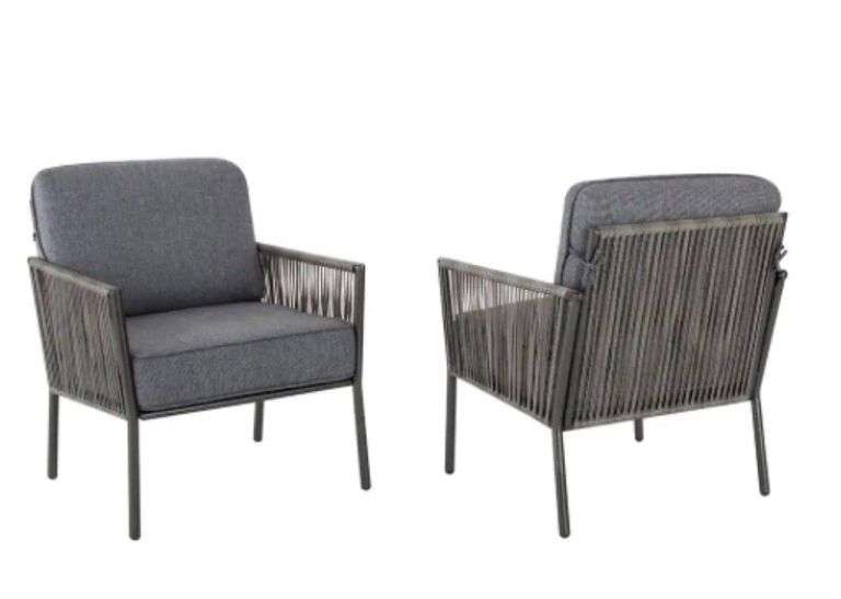 Hampton Bay Tolston Wicker Outdoor Patio Stationary Lounge Chairs with