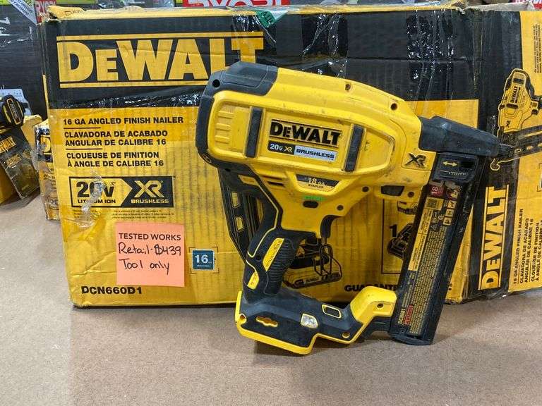 DEWALT 20Volt Max 16Gauge Cordless Angled Finish Nailer Tool Only