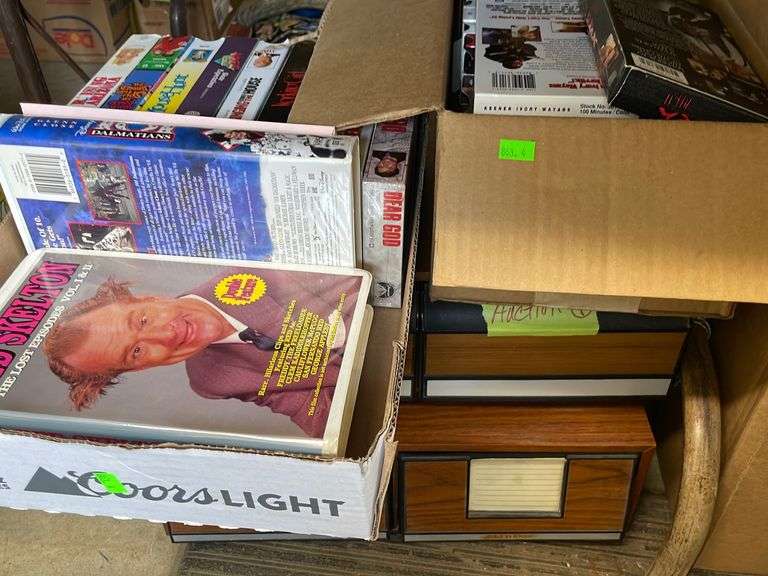 VHS storage containers, two boxes of VHS tapesmouse hunt, 101