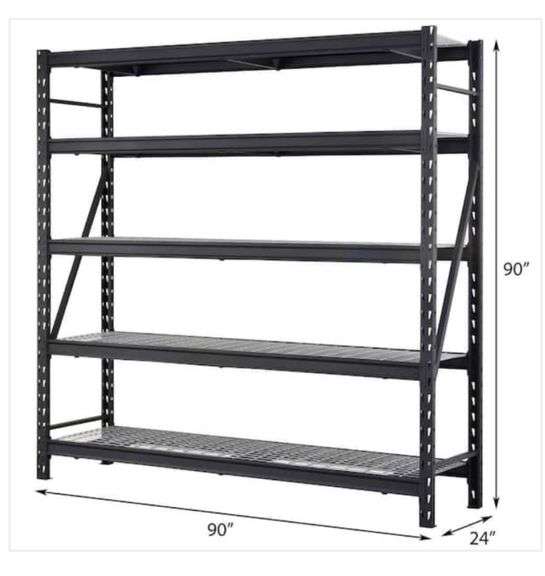 Husky 5Tier Heavy Duty Industrial Welded Steel Garage Storage Shelving