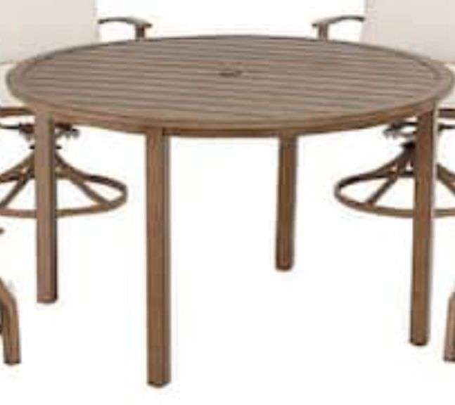 Geneva Steel Round Dining Table Metzger Property Services, LLC
