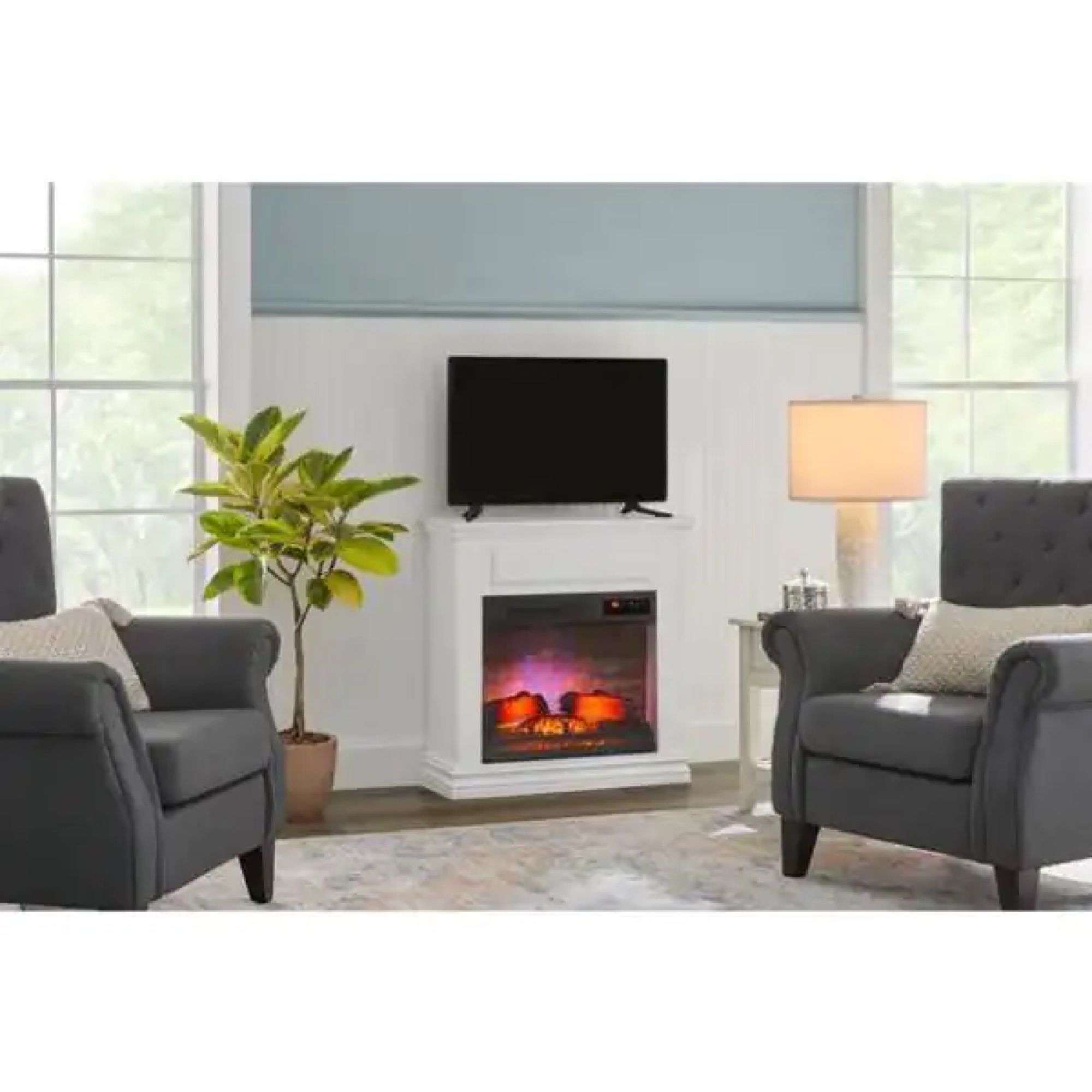 StyleWell Wheaton 31” Freestanding Wooden Infrared Electric Fireplace -  Metzger Property Services LLC