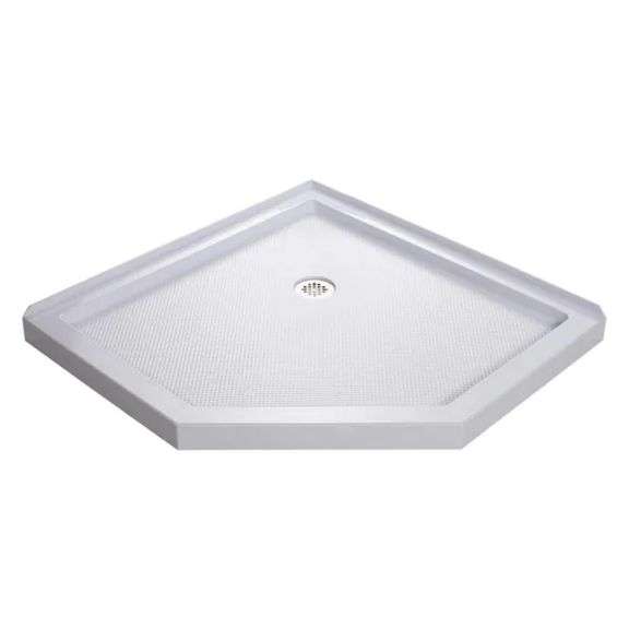 DreamLine SlimLine 42" x 42" NeoAngle Shower Base with Corner Drain
