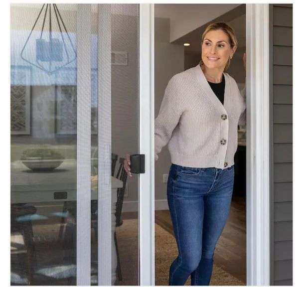 RITESCREEN Knock Down 30 in. x 80 in. White Aluminum Sliding Patio