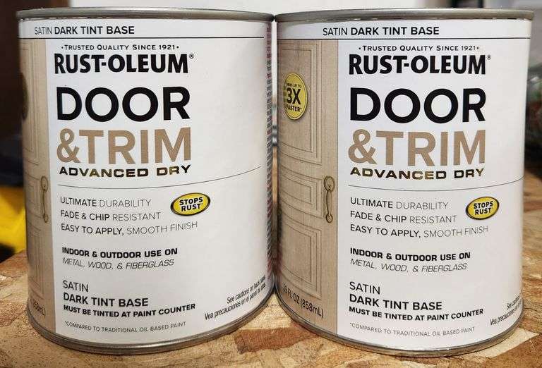 Rustoleum door and trim satin dark tint base 2 cans 29 oz. Per can