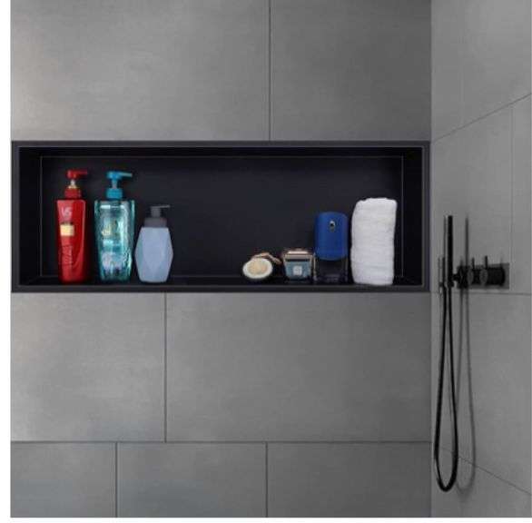 Neodrain No Tile Shower Niche, Insert Storage Shower Shelf (Outside Size 37.1”X13.1“)(Inner Size