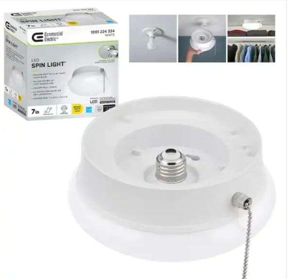 Commercial Electric Spin Light 7 in. Closet Light LED Flush Mount with