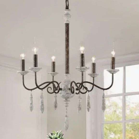 French Country Chandelier,previously installed Wood Beaded Chandelier ...