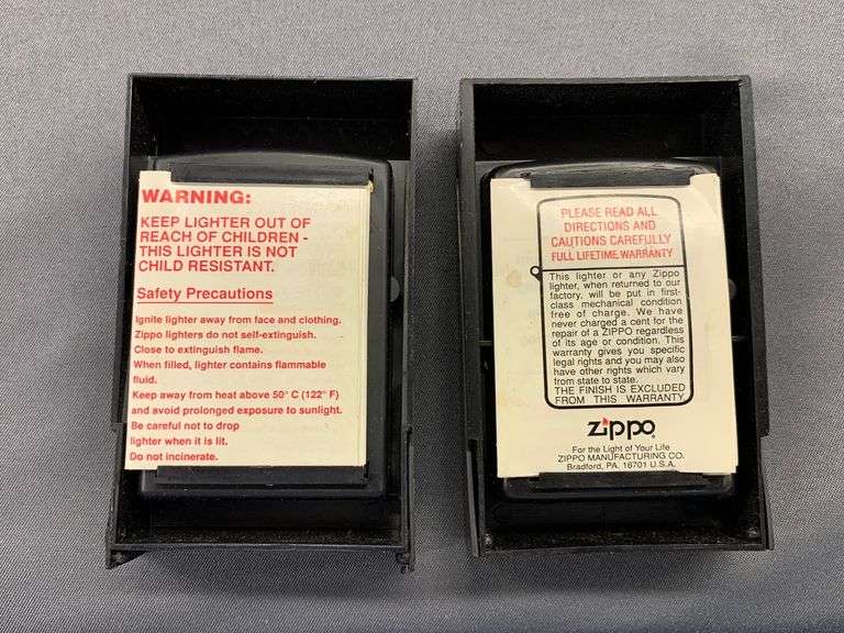 2 Waterproof Zippo Lighters, Eat, Ride, Sleep & Marlboro Cowboy Horse