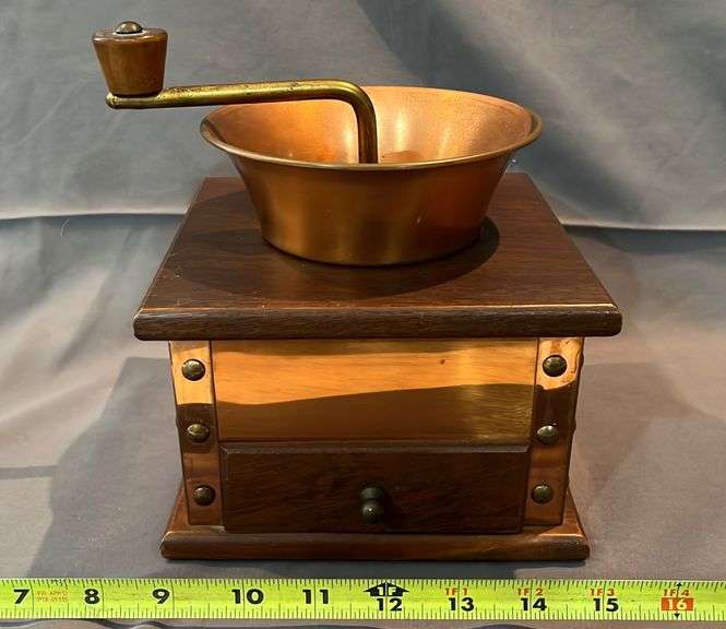 Copper Coffee Grinder made in Sweden, 6x6x8 Metzger Property