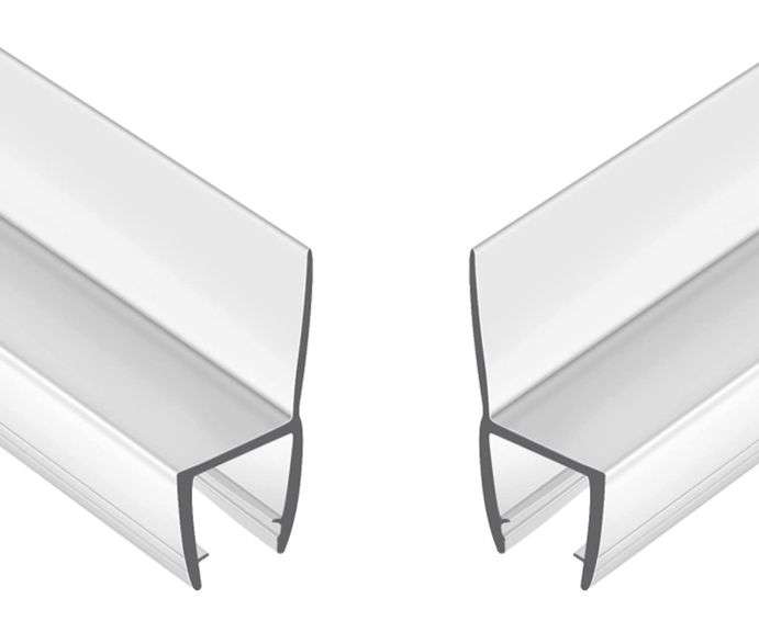 2Pack Butecare Frameless Shower Door Side Seal Strip for 3/8" Glass