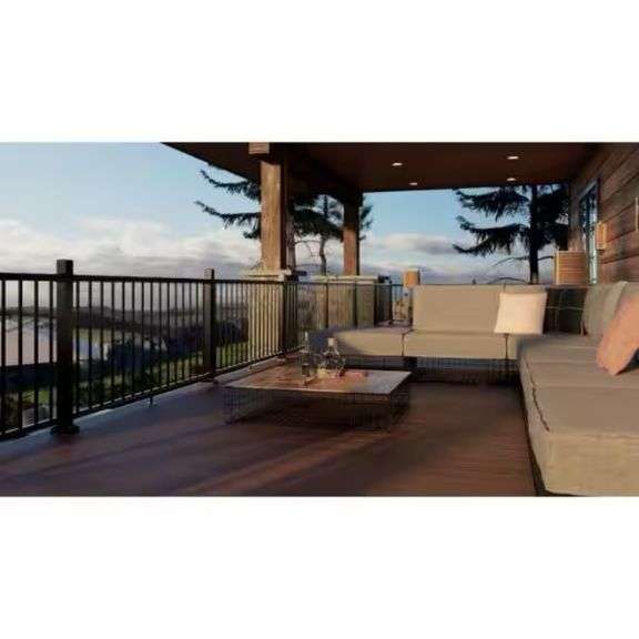 Fiberon CitySide 96 in. x 36 in. Matte Aluminum Railing Kit LineBlk