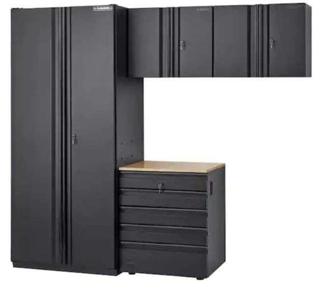 Husky 4Piece Heavy Duty Welded Steel Garage Storage System in Black