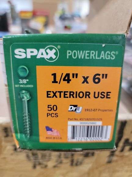 Viti Lag Bolt SPAX PowerLag 5/16 X 4″ – 19 Pezzi Con Testa Esagonale (Made In USA)
