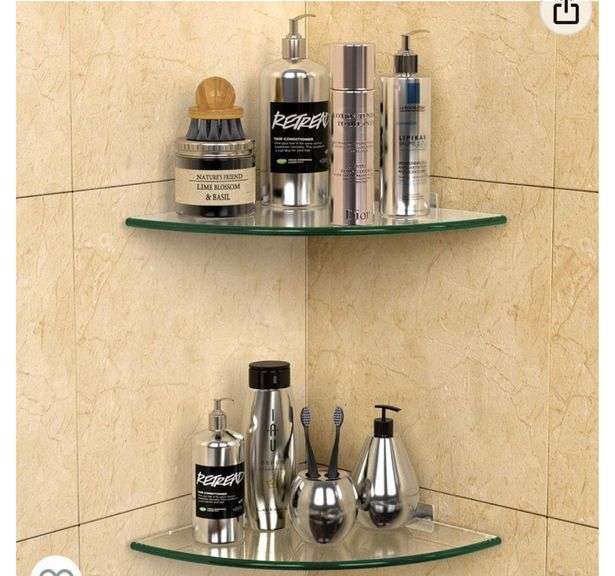 GeekDigg 2Pack Glass Shelf Shower Caddie, Shower Shelves for Inside