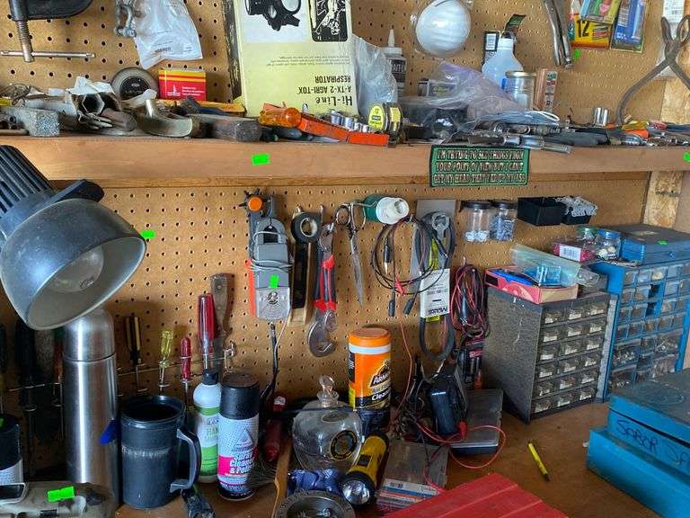 Electrical connectors, screw drivers, flashlights, cleaners, tape