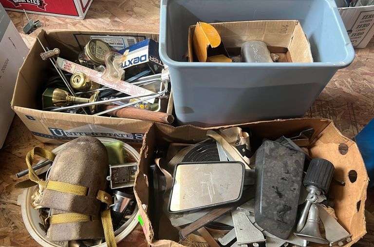 Door knobs, Responics nebulizer, Kroger blood pressure monitor, knee pads, screws, brackets