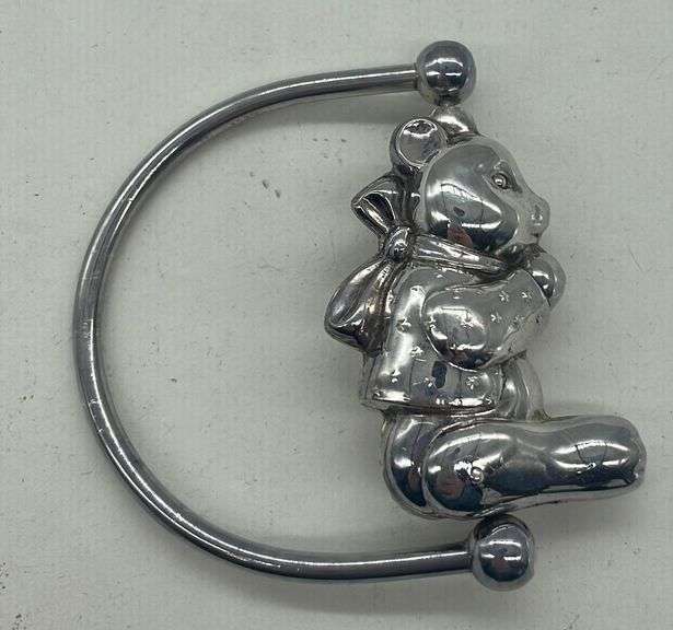 Vintage metal baby rattle Metzger Property Services LLC
